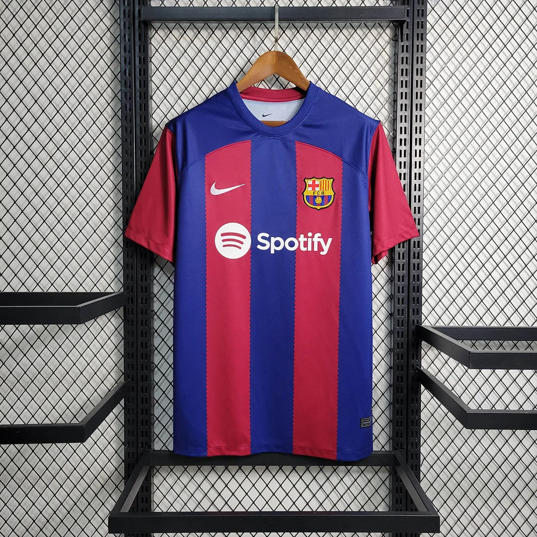 2023 2024 Barcelona Home Fan Version Football Soccer Shirt