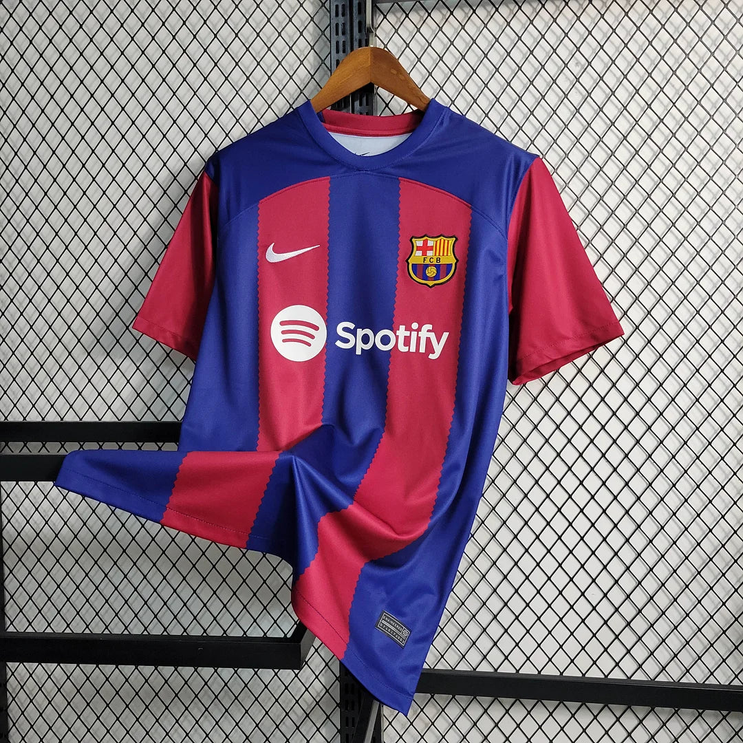 2023 2024 Barcelona Home Fan Version Football Soccer Shirt