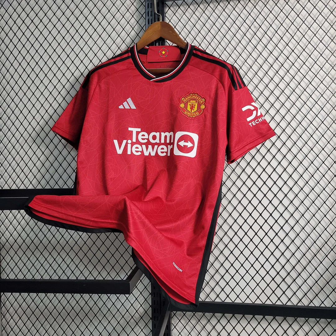 2023 2024 Manchester United Home Fan Version Football Soccer Jersey Shirt