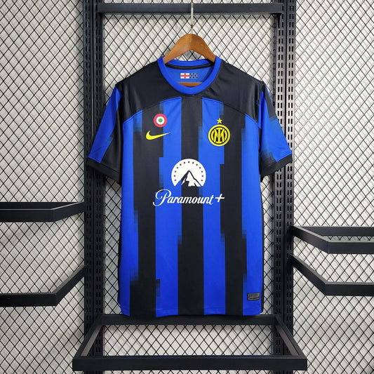 2023-2024 Inter Milan Home Fan Version Football Soccer Shirt