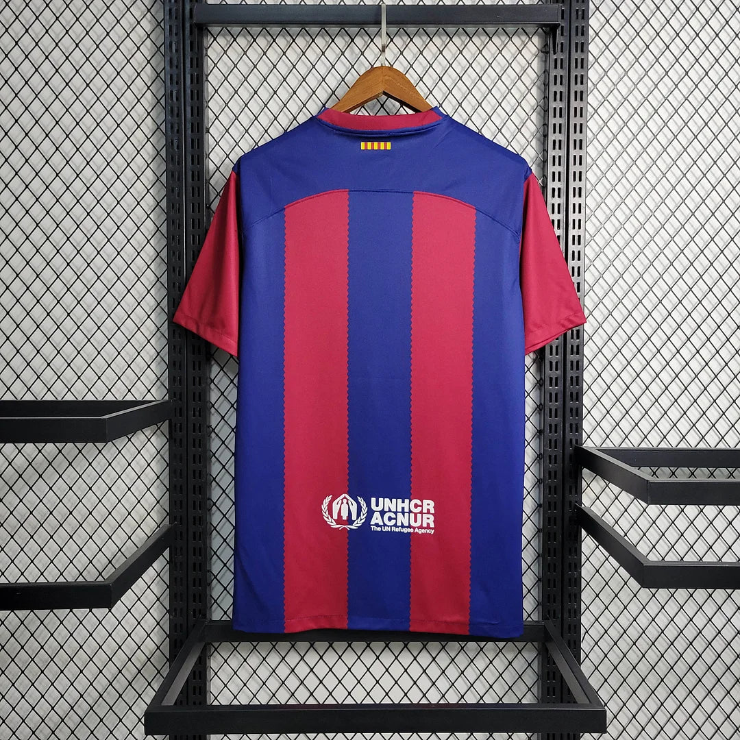 2023 2024 Barcelona Home Fan Version Football Soccer Shirt